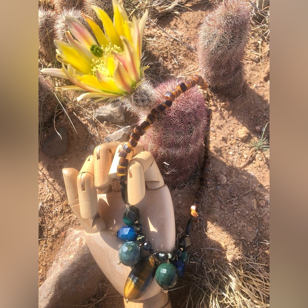 Barse Genuine Stone Bead Statement Necklace - Picture 2 of 10